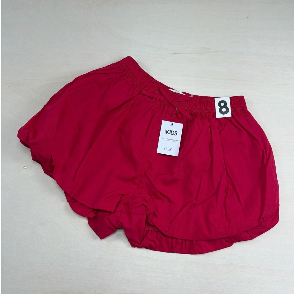 Cotton On Kids Girls Pink Bubble Shorts Elastic Waist Size 8 NWT